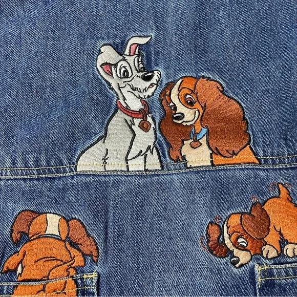 Vintage Disney Lady and the Tramp Denim Jumper Dress Small - Picture 3 of 8